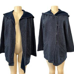 Max Studio Weekend Blue Cotton Jacket Asymmetrical Long‎ Loungewear Sweatshirt M